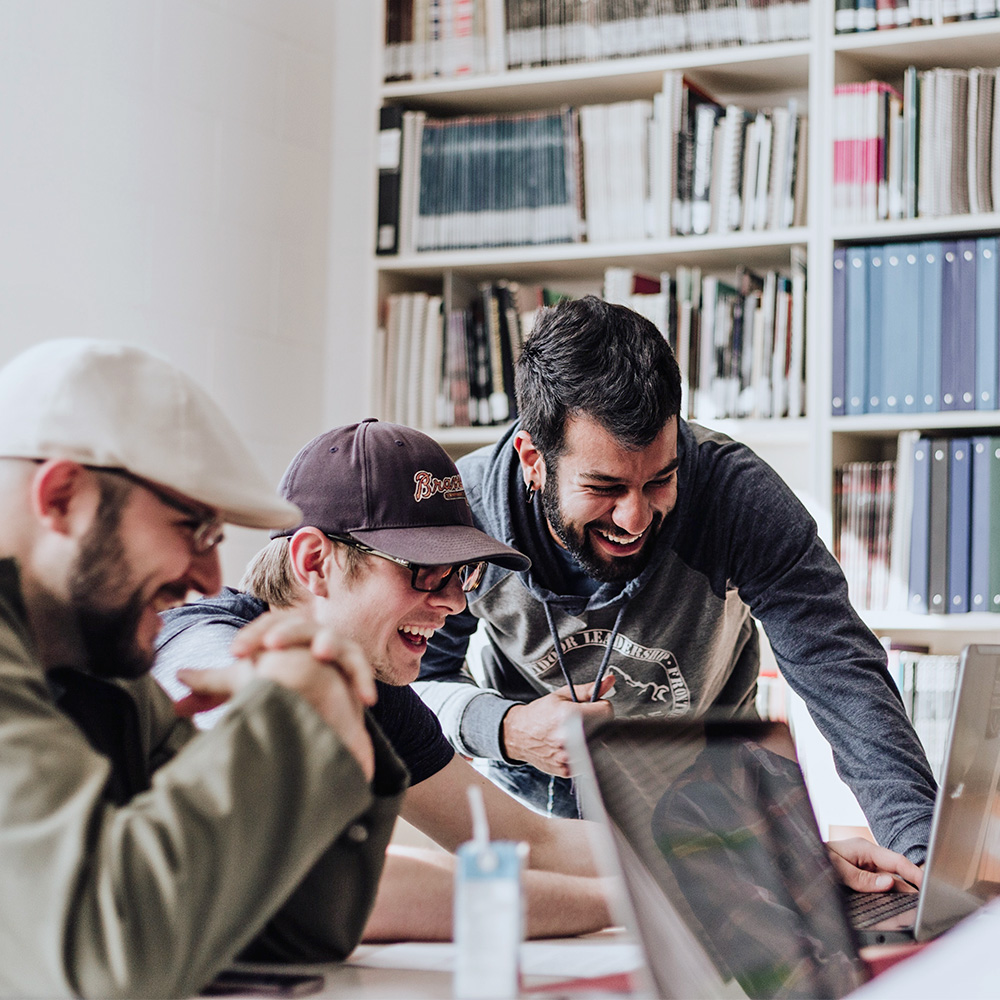 men laughing at work