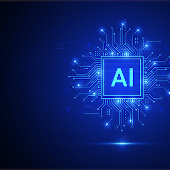 Artificial intelligence chipset on circuit board in futuristic concept technology artwork for web, banner, card, cover. Vector illustration