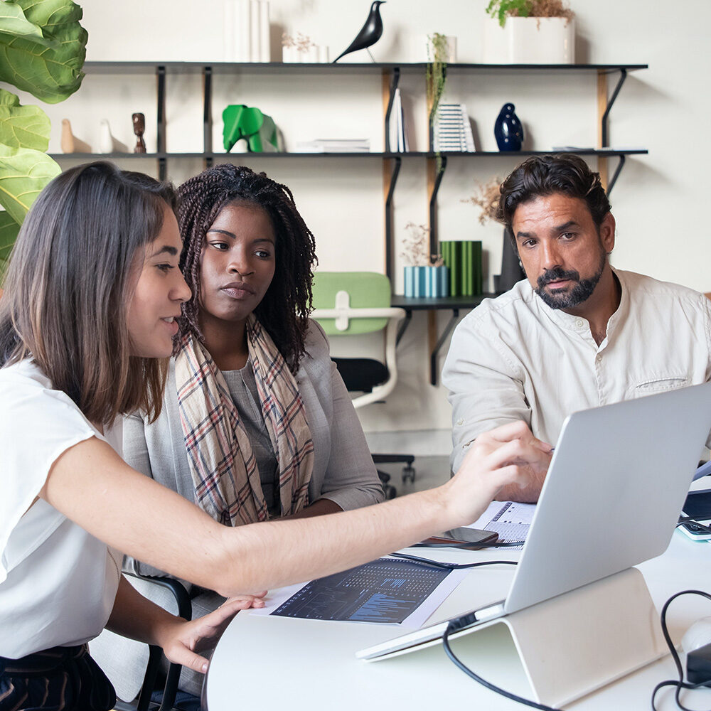 team collaborating in office